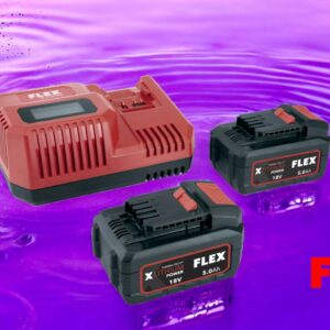 FLEX – P-SET 55 R  CARICATORE + 2 BATTERIE 5.0AH 18V