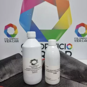 VERCAR – KIT RIPARAZIONI OGGETTI IN FIBRA DI CARBONIO 30X125 RESINA EPOXY 500 ML+250ML